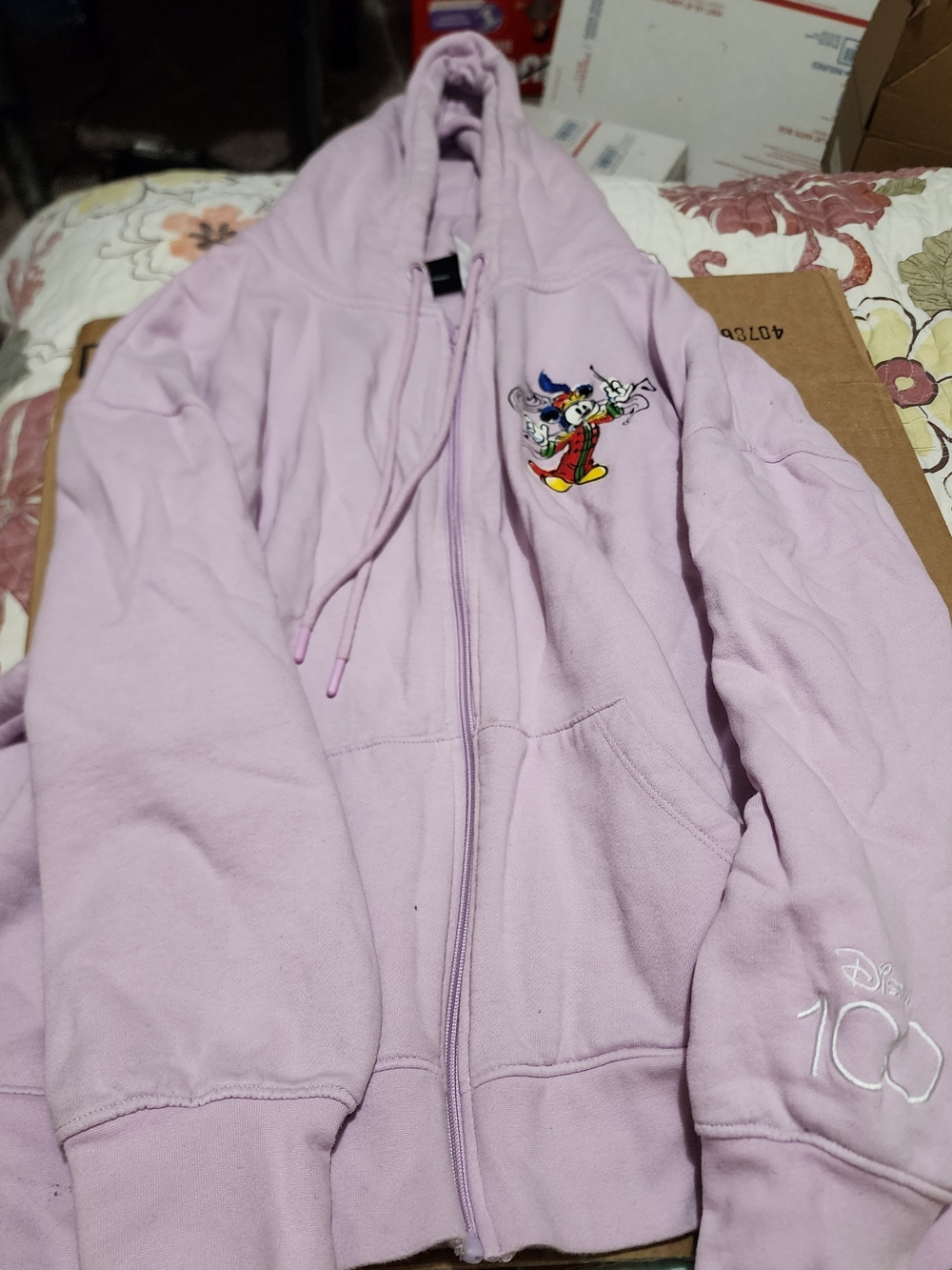 Disney Mickey 100 Lavender Zip-Up Hoodie